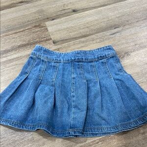 Denim Pleated Skirt 14.5 in length
